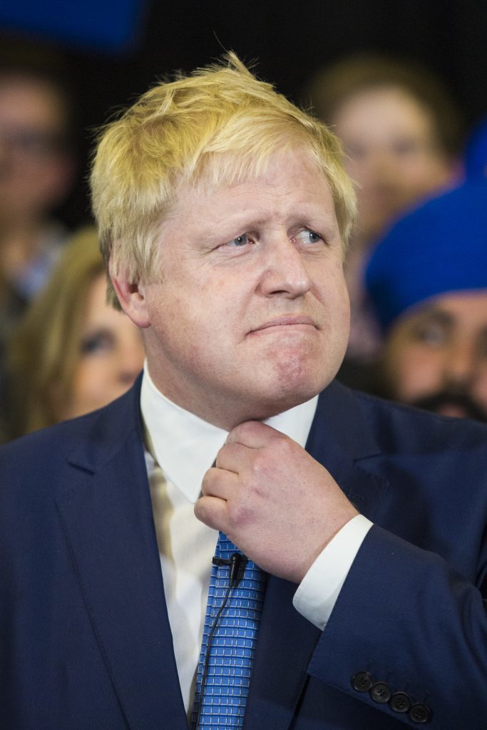 LONDON, ENGLAND - MAY 03: London Mayor Boris Johnson attends a mayoral campaign rally for Zac Goldsmith at Grey Court School in Richmond on May 3, 2016 in London, England. The British Prime Minister David Cameron joined the Conservative Mayoral candidate Zac Goldsmith at Grey Court School on the penultimate day of campaigning. Former pupils of the school include London's Cycling Commissioner, Andrew Gilligan. Londoners go to the polls on Thursday 5th May with the declaration expected later on Friday 6th. The current Mayor of London is the Conservative MP for Henley, Boris Johnson. (Photo by Jack Taylor/Getty Images)