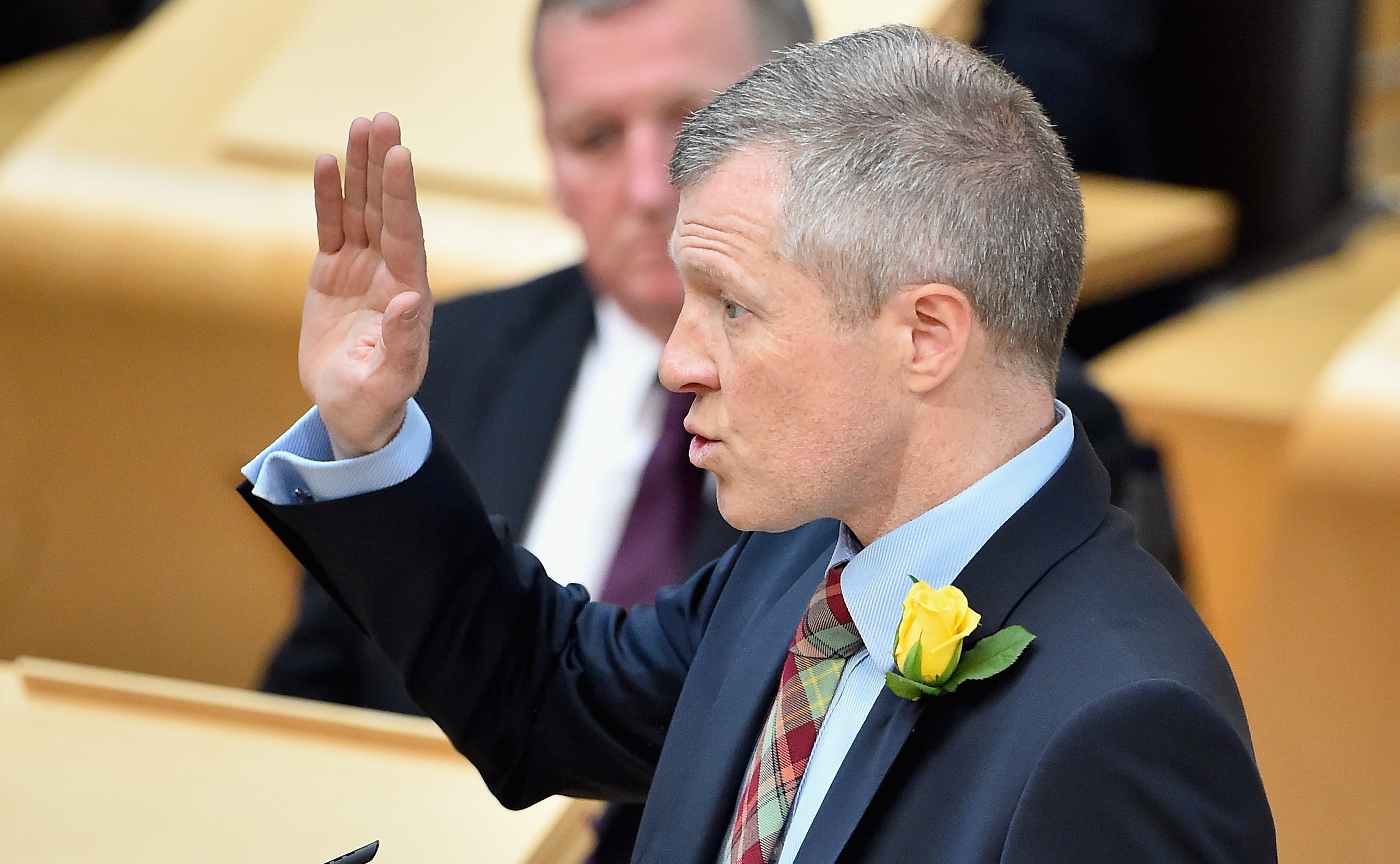 Willie Rennie getting sworn in as an MSP last week.