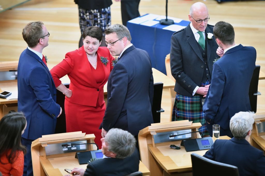 Scottish Conservative leader Ruth Davidson and Deputy First Minister John Swinney.