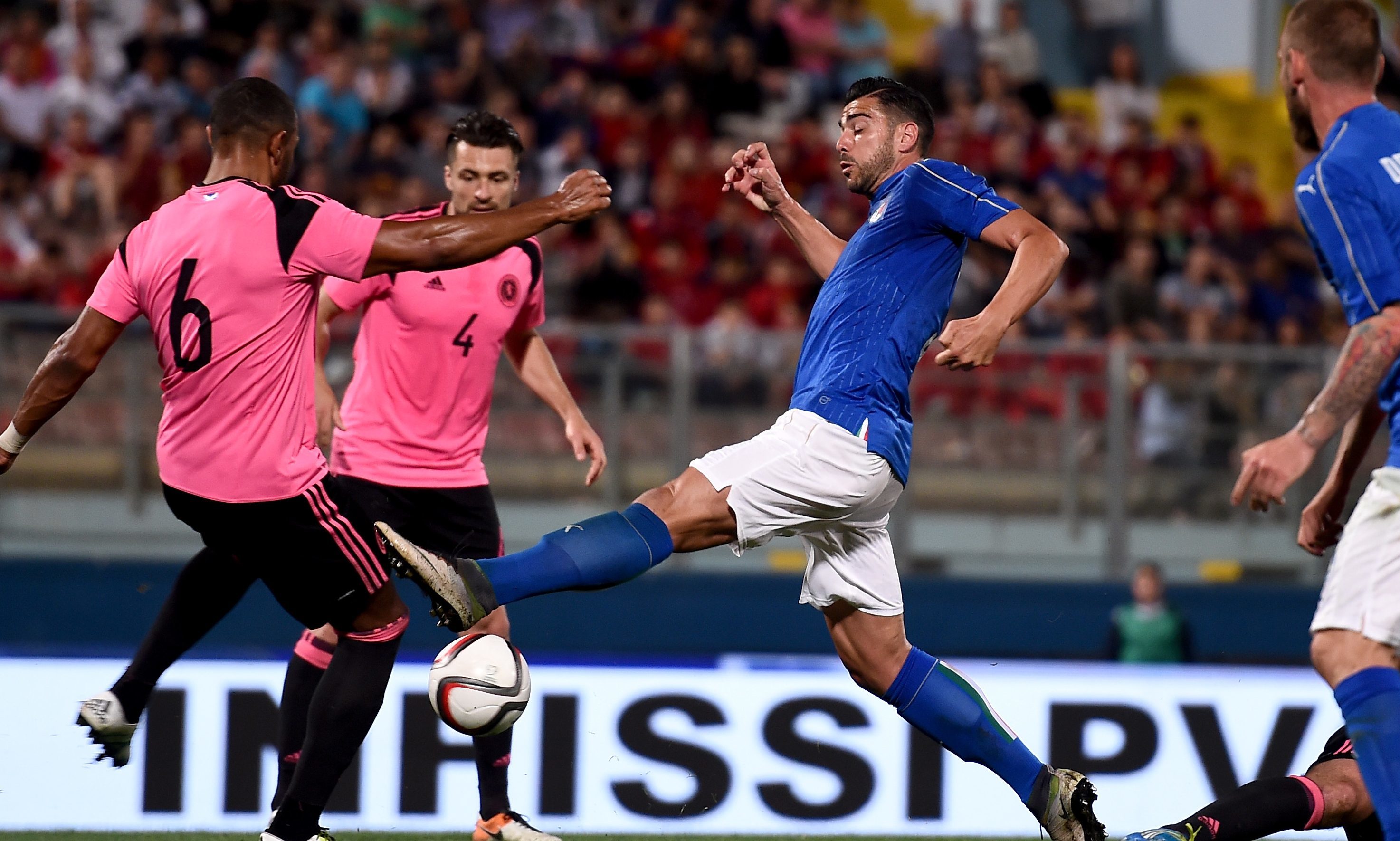 Graziano Pelle of Italy in action.