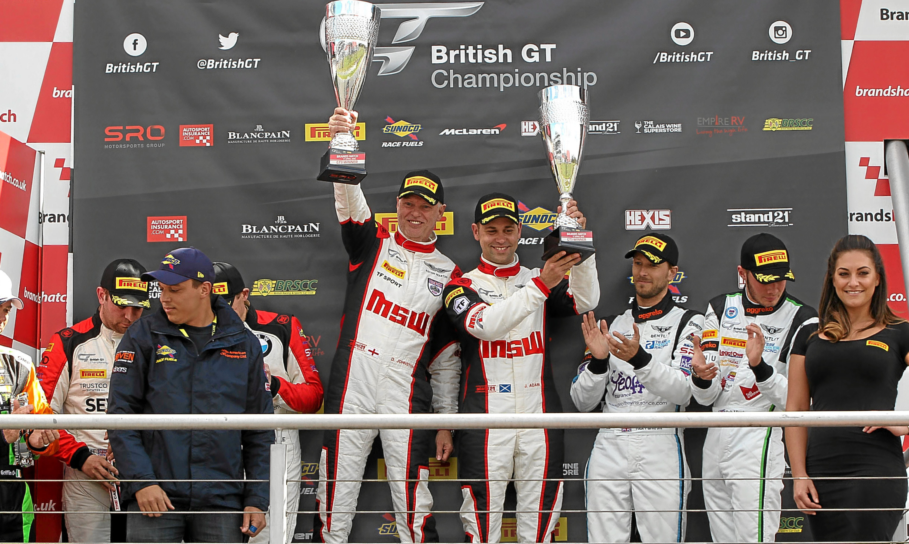 Jonny celebrated his Brands Hatch win.