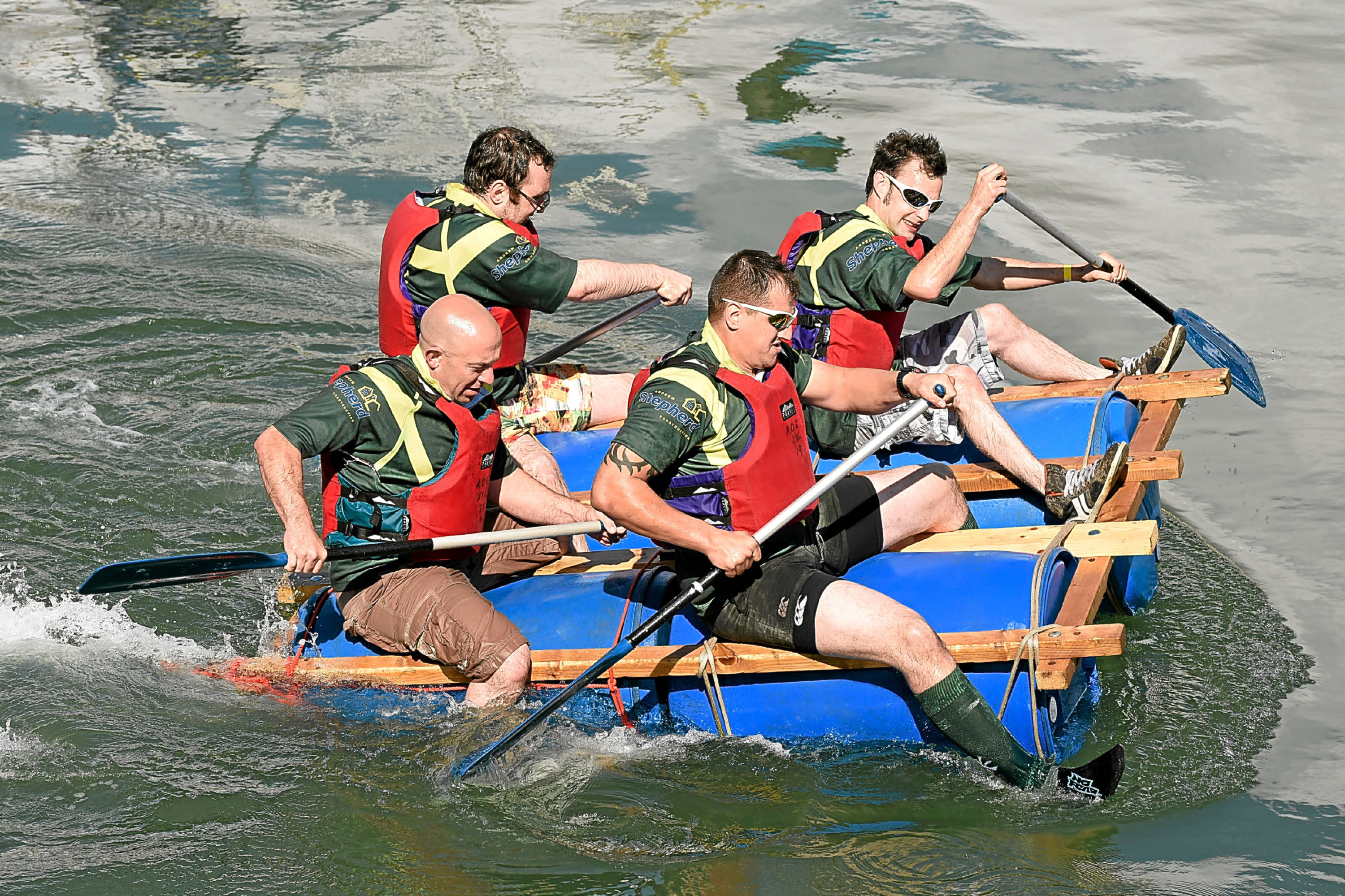 Competitors in the 2015 raft race.