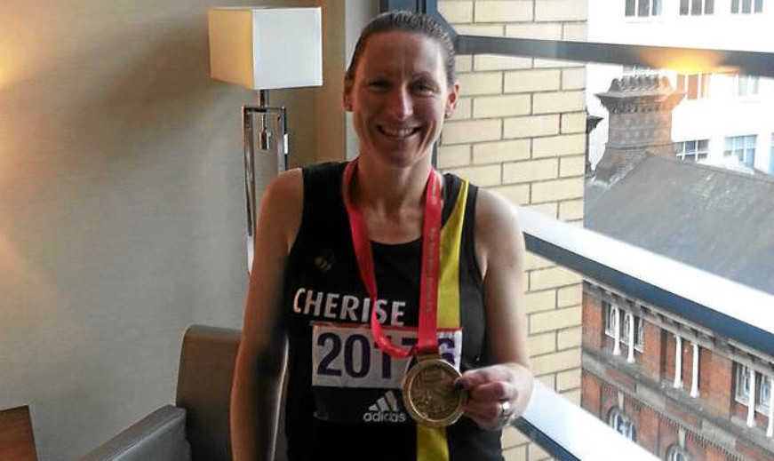 Cherise Whamond of Angus Athletics Arena who completed the London Marathon in 4 hours 10 minutes.