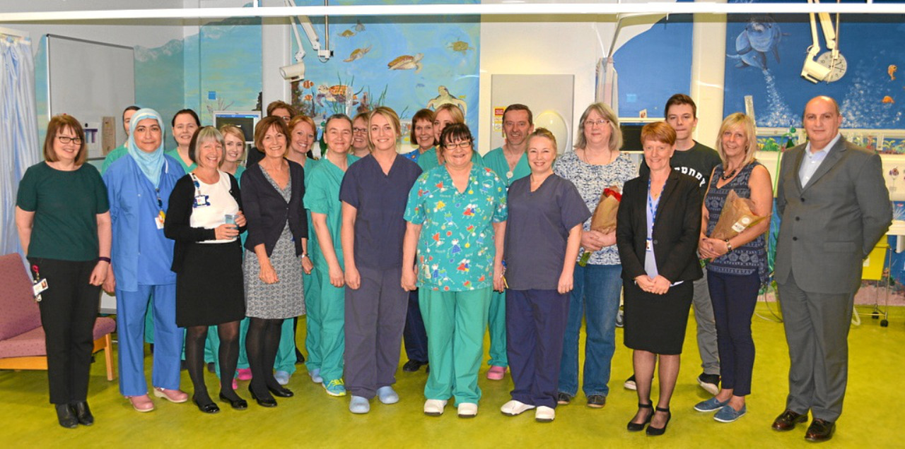 Staff at the opening of the new Paediatric Anaesthesia Recovery Area.