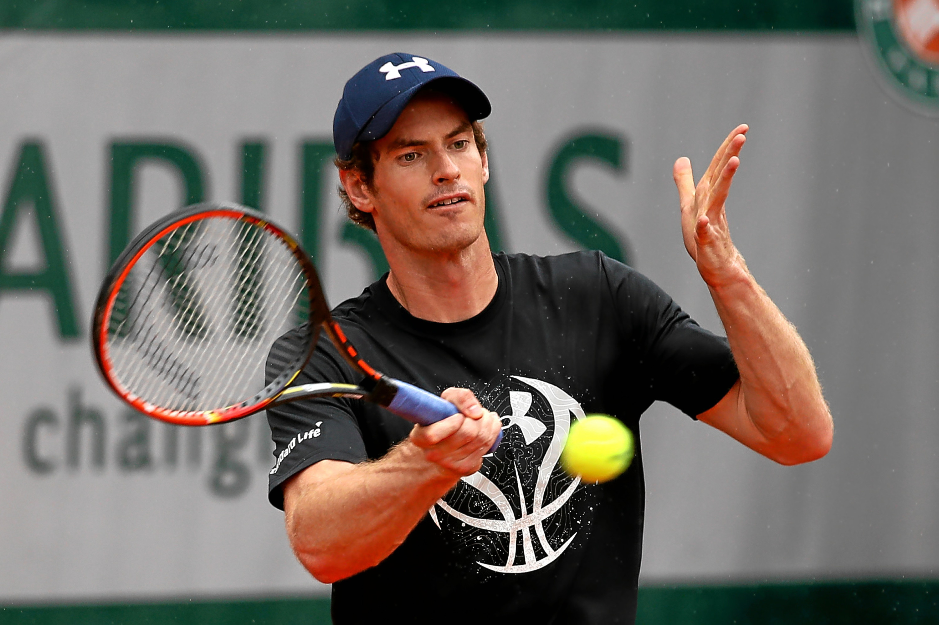 Andy Murray during a practice session.