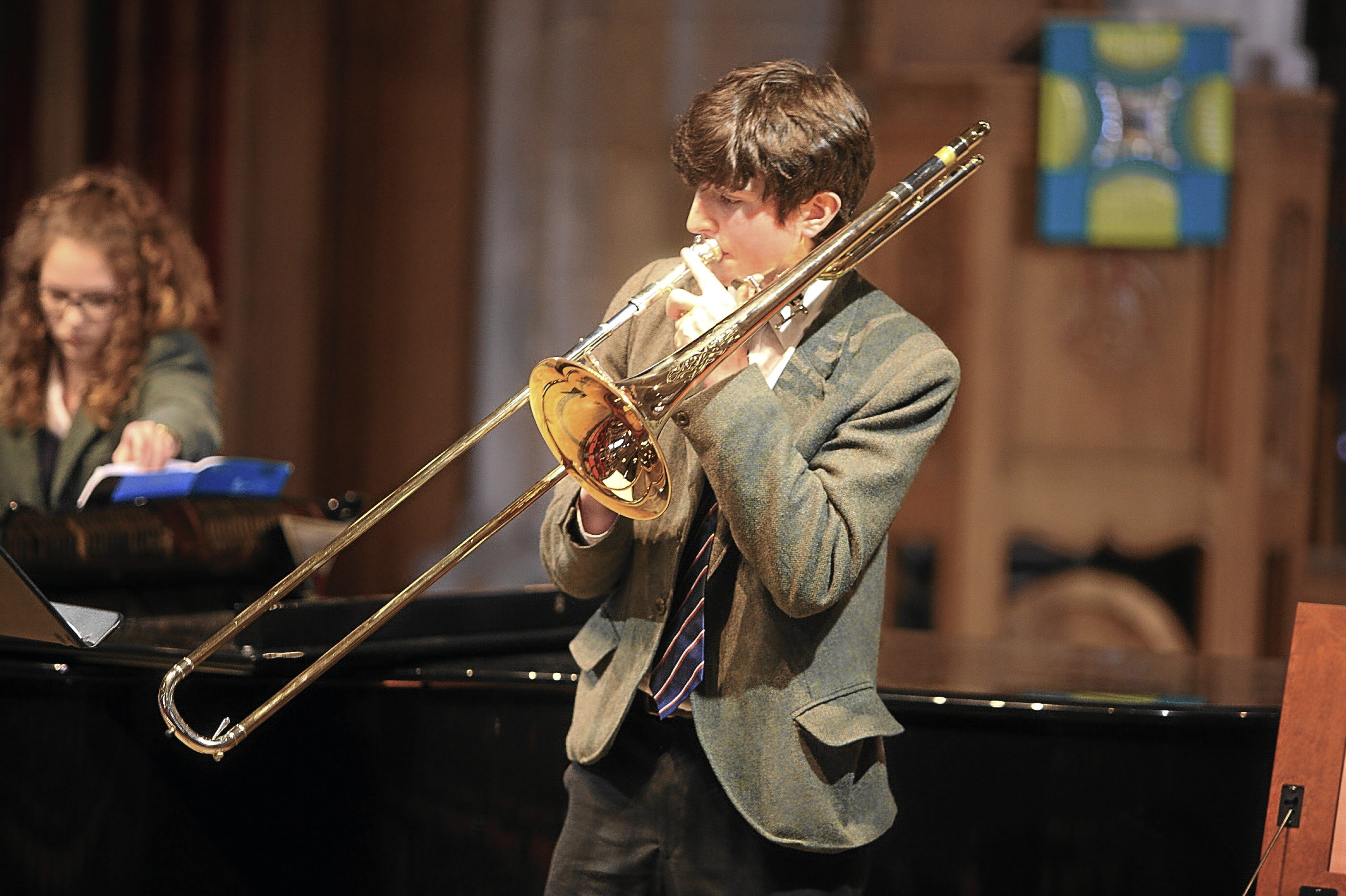 Glenalmond pupil Angus Grierson plays at St John's Kirk in Perth.