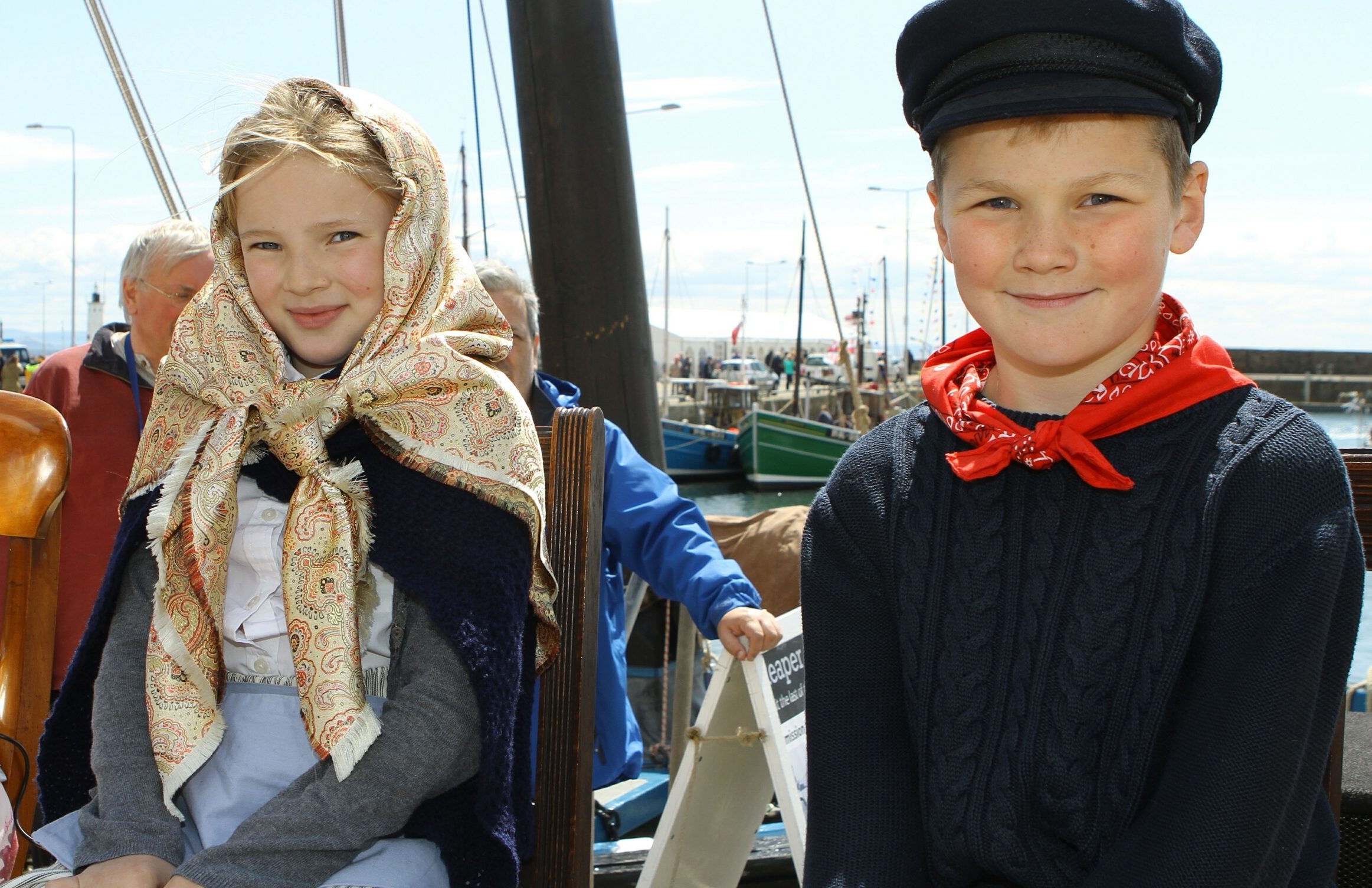 The 2015 Anstruther Harbour Festival Fisher Lass - Jenny Hodge and the Fisher Lad - Jamie Anderson.