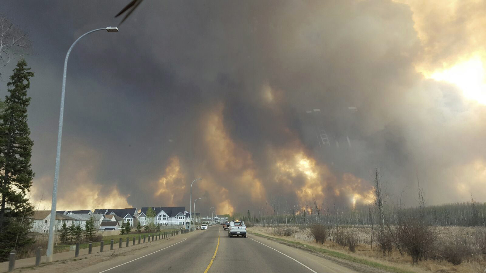The entire population  of Fort McMurray was  ordered to evacuate.