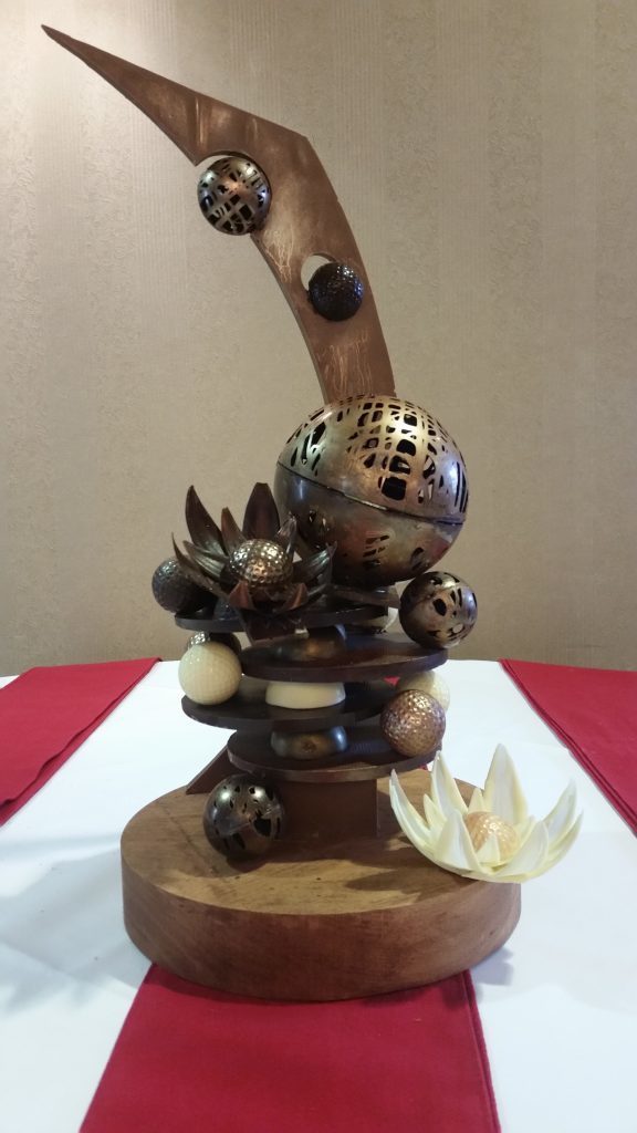 The chocolate centrepiece created by Kenny Hutton.