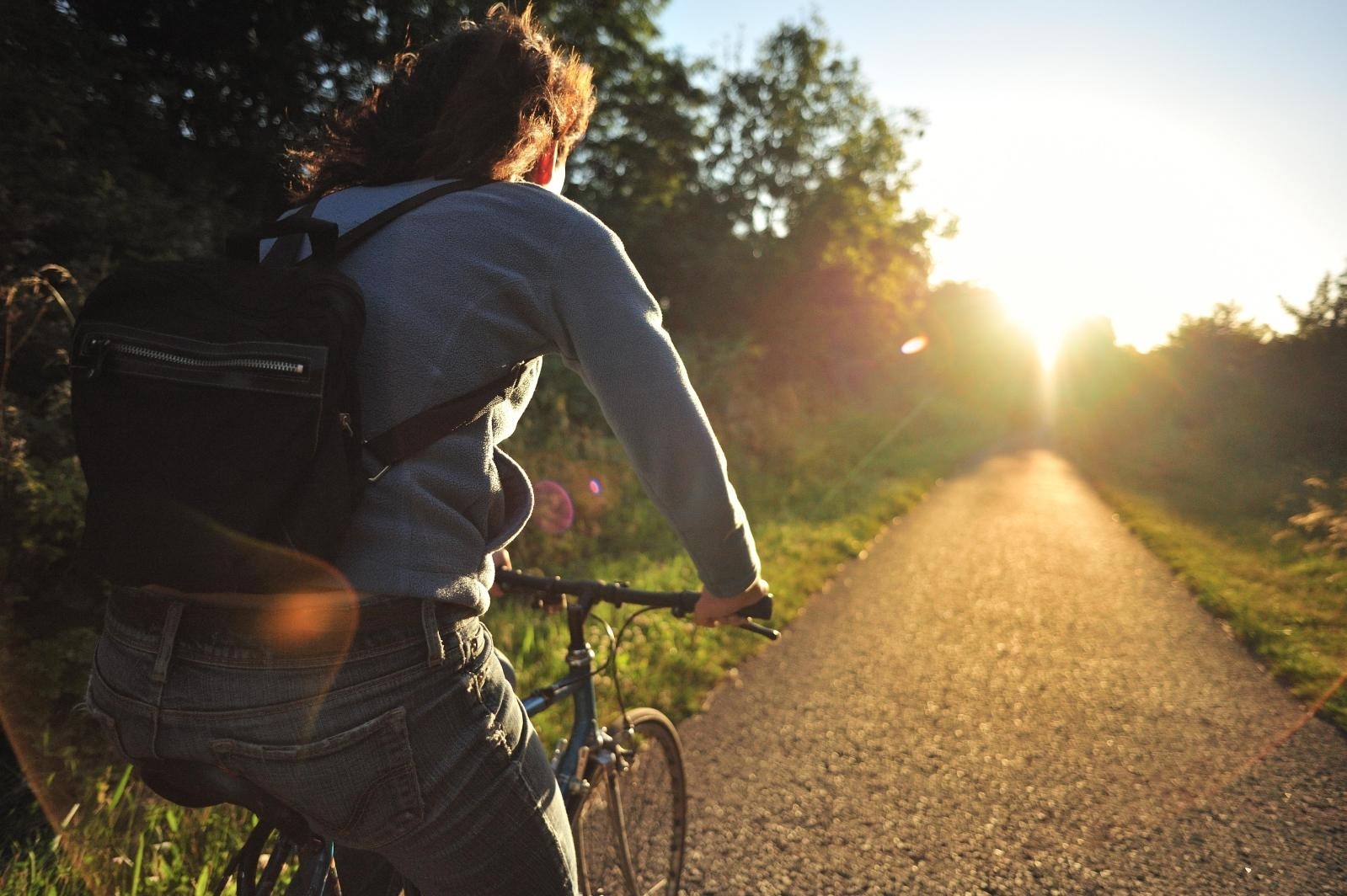 Cycling to work is a great way to start the day.