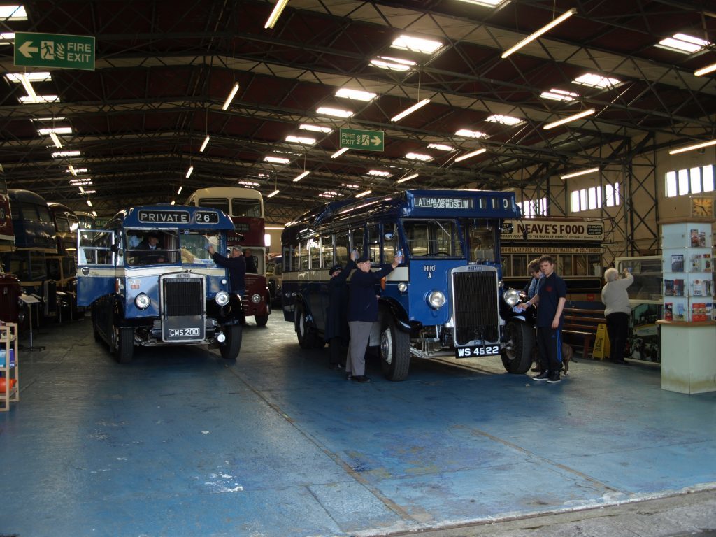 Buses at the Lathalmond vintage bus museum