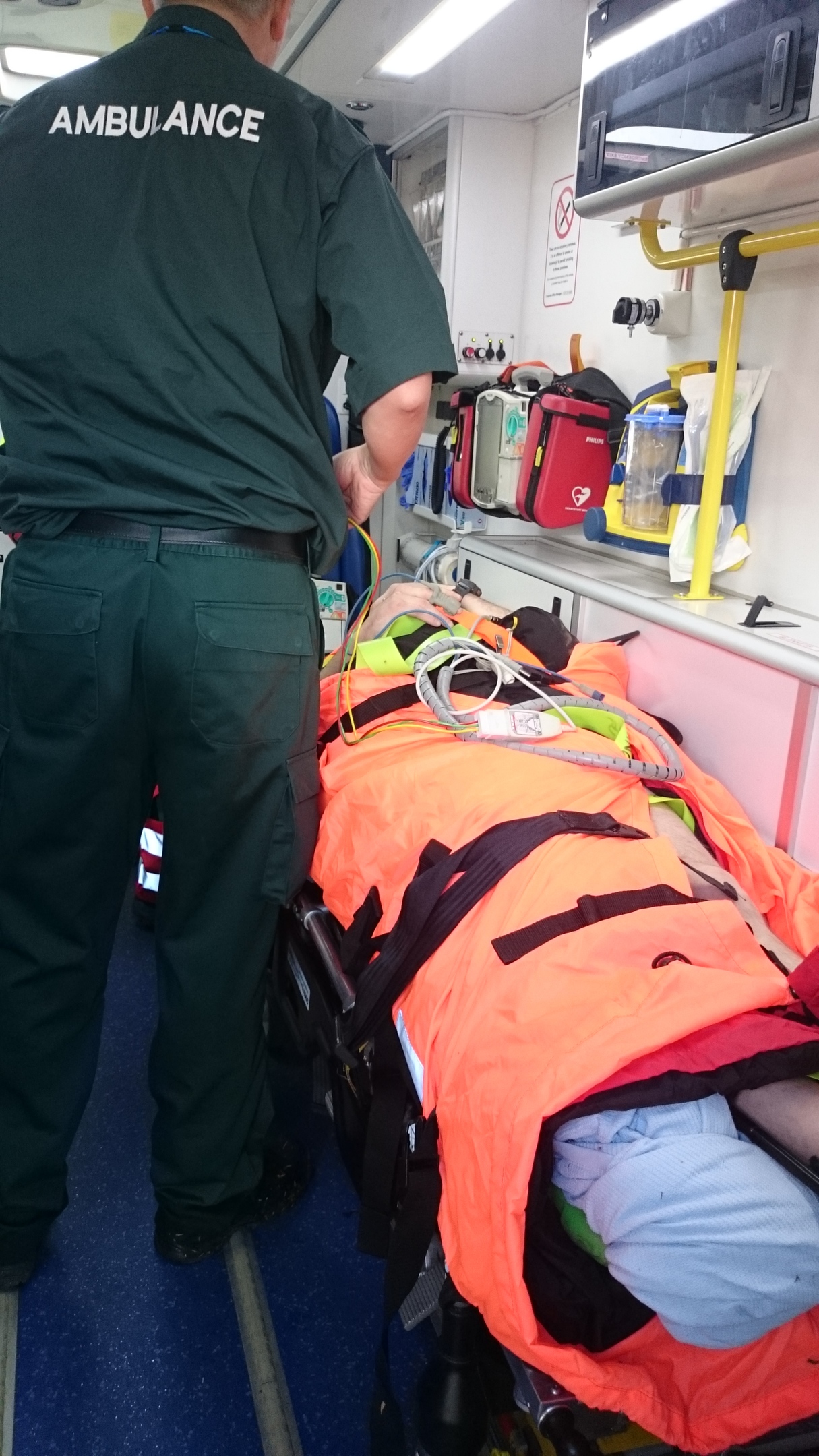 He was treated by paramedics before being airlifted to hospital by SCAA