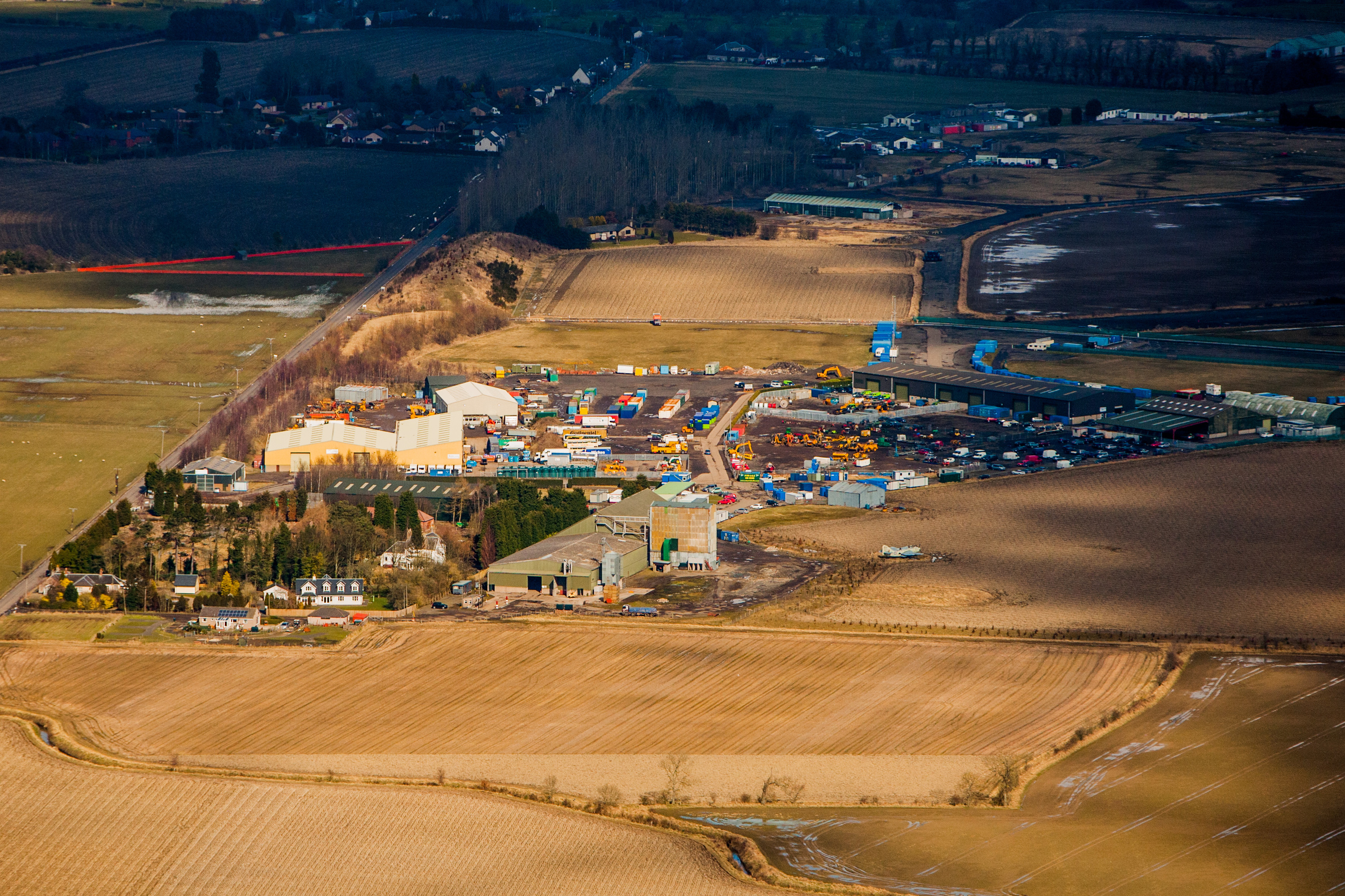 Aerial view of Errol Airfield.
