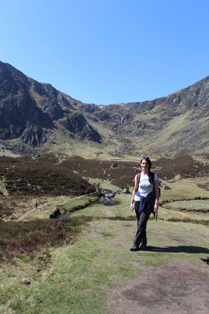 Gayle at the mouth of Corrie Fee.