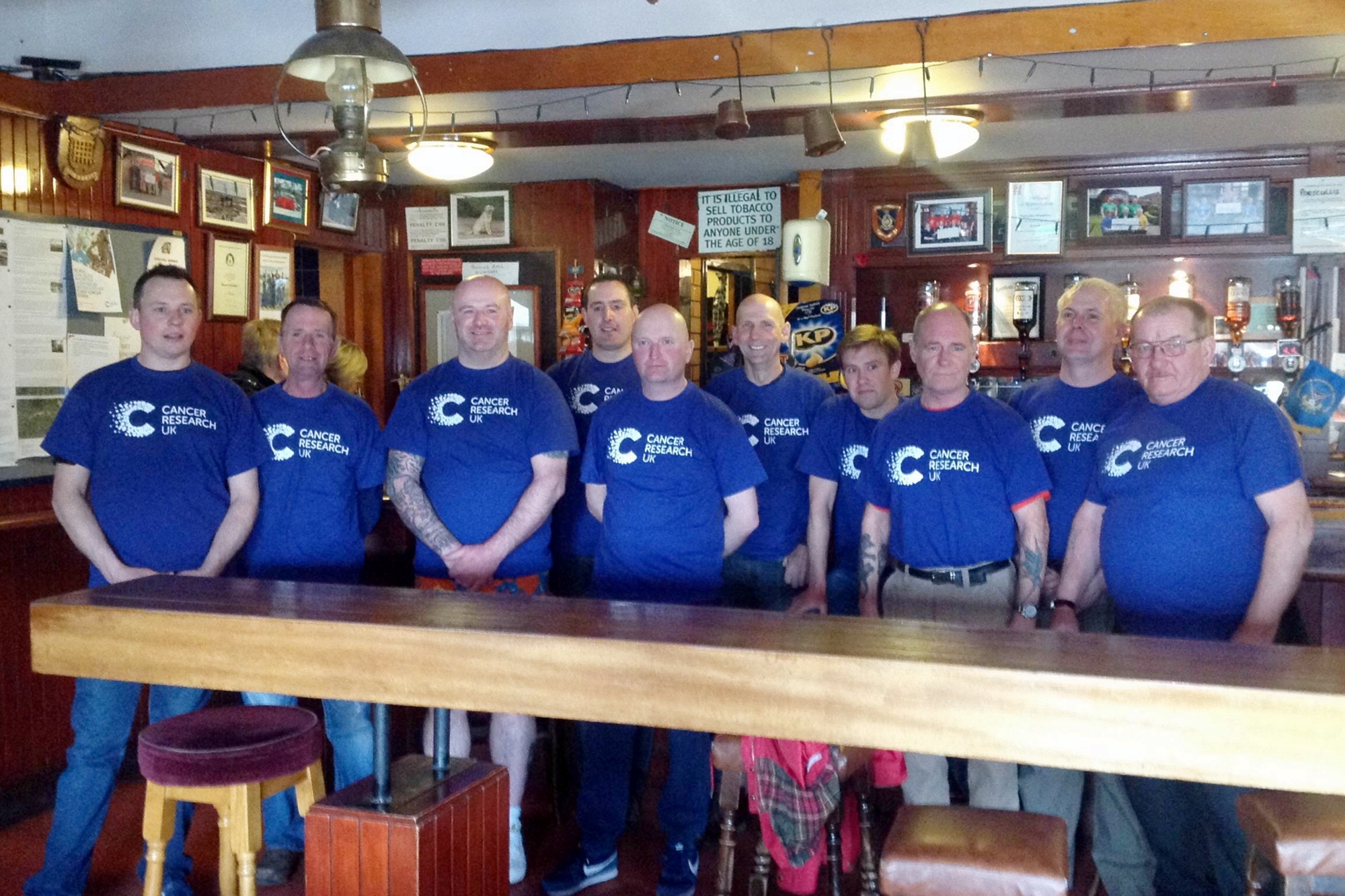 Some of the Portcullis walkers in the pub before they travelled down to Carlisle for the Hadrian's Wall walk.