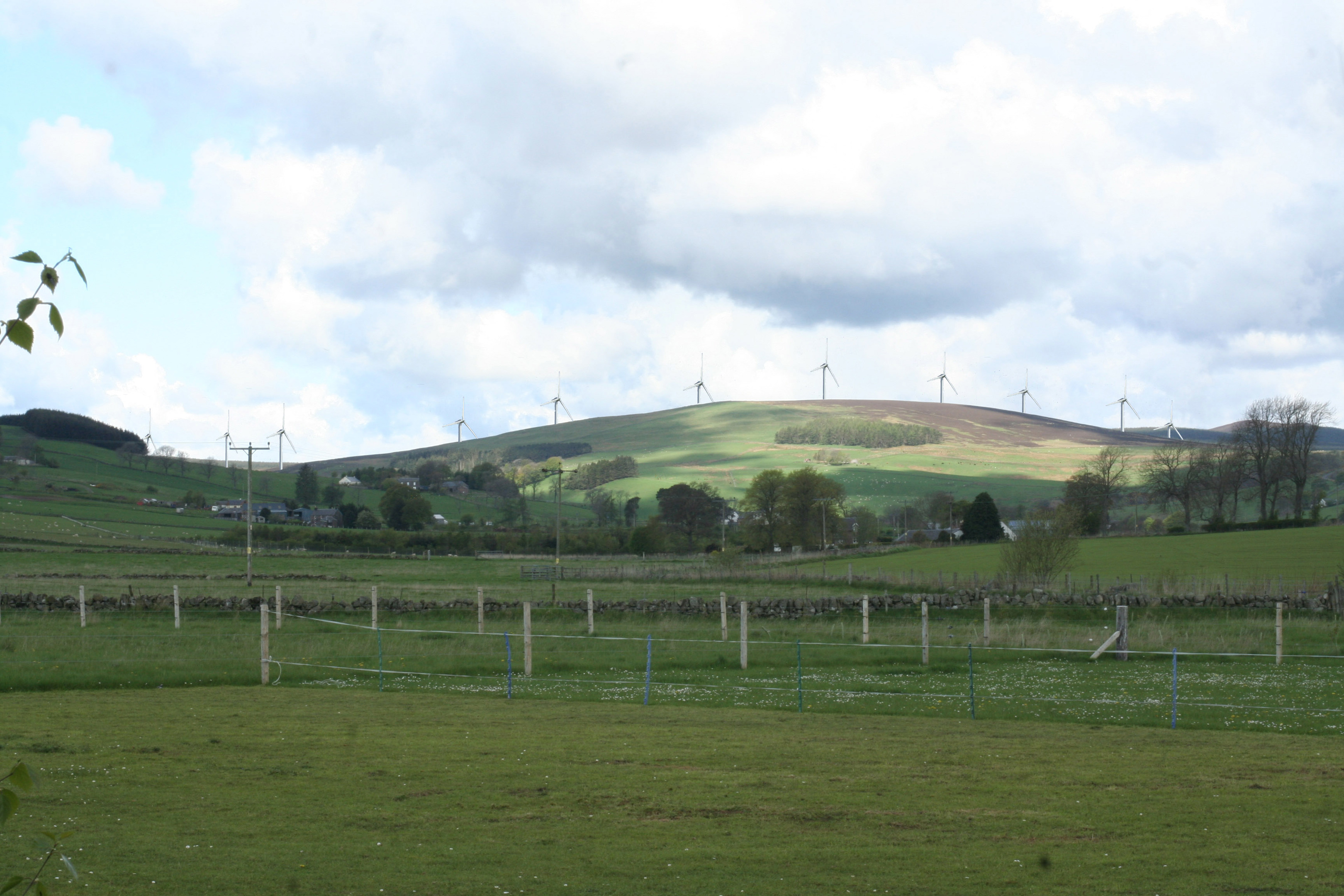 An artist's impression of how Saddlehill windfarm would look.