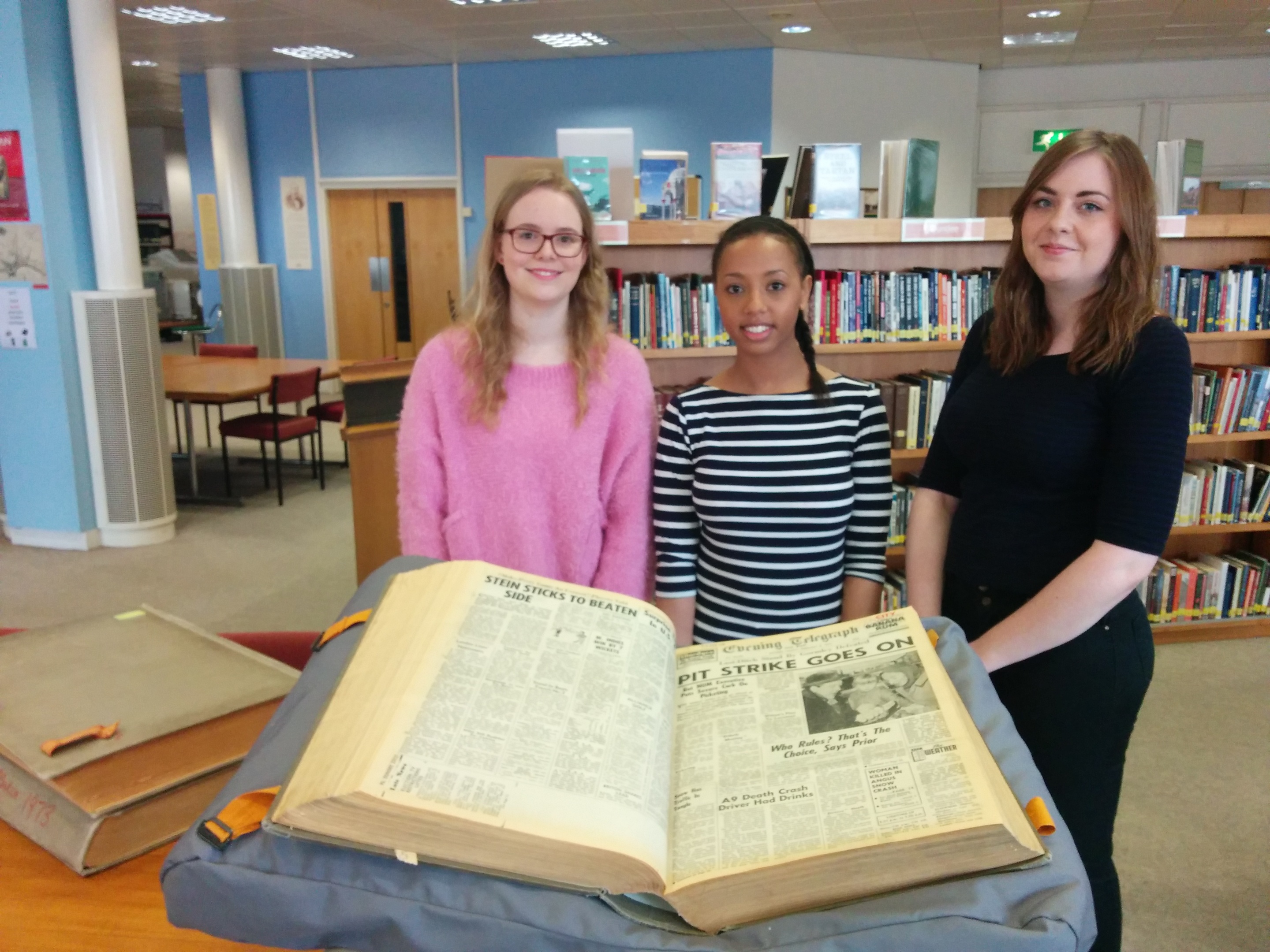 Abertay University forensic psychology students (l to r) Mhairi Anderson, Nesha Dixon an Amy Morrison who searched for missing persons reports.