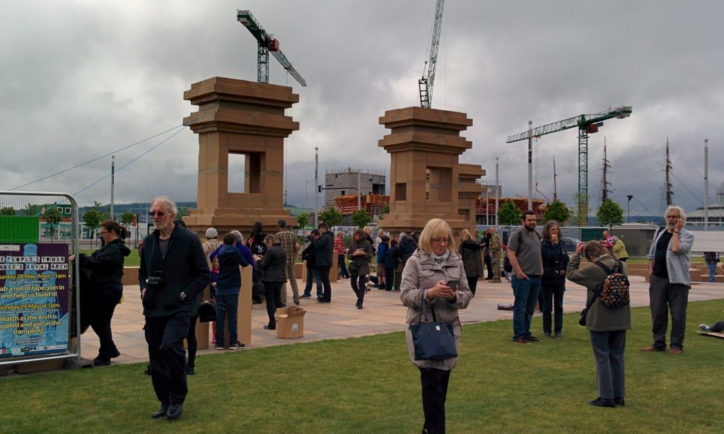 The cardboard Royal Arch starts to take shape.