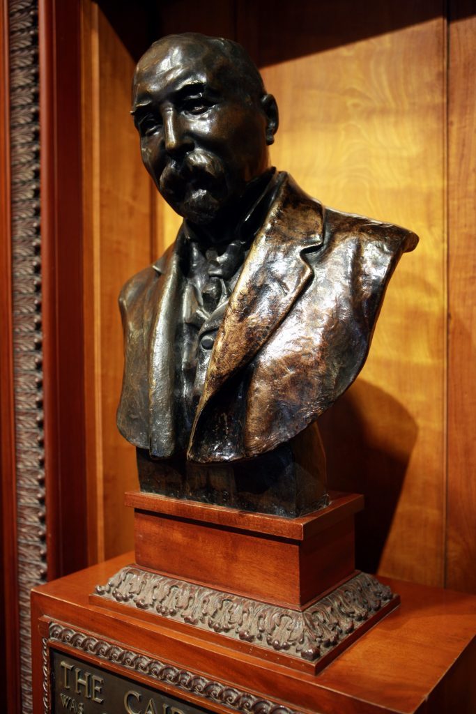 The bust of Sir James Caird unveiled in the foyer of the Caird Hall, City Square, Dundee, in March.
