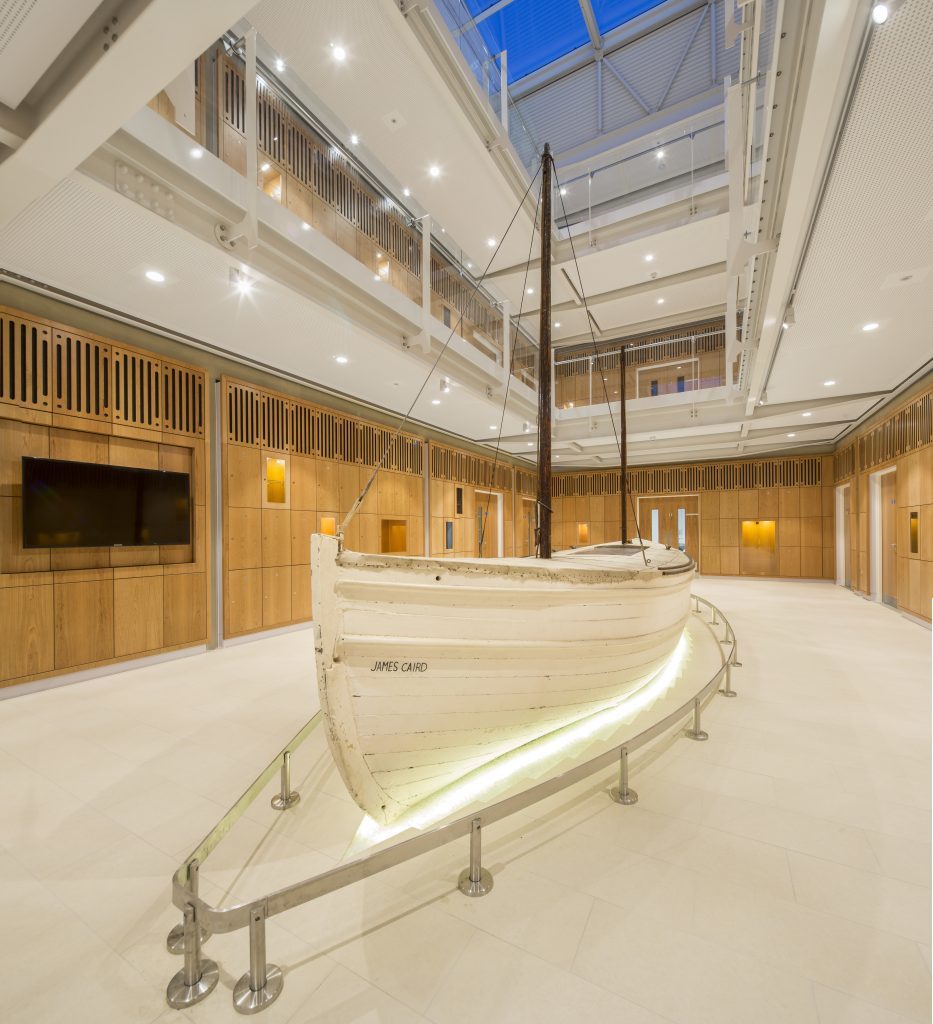The James Caird is now displayed in the science lab at Dulwich College, London, where Sir Ernest Shackleton was a pupil