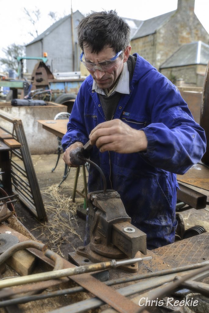 Blacksmith Mihai Cocris at his forge