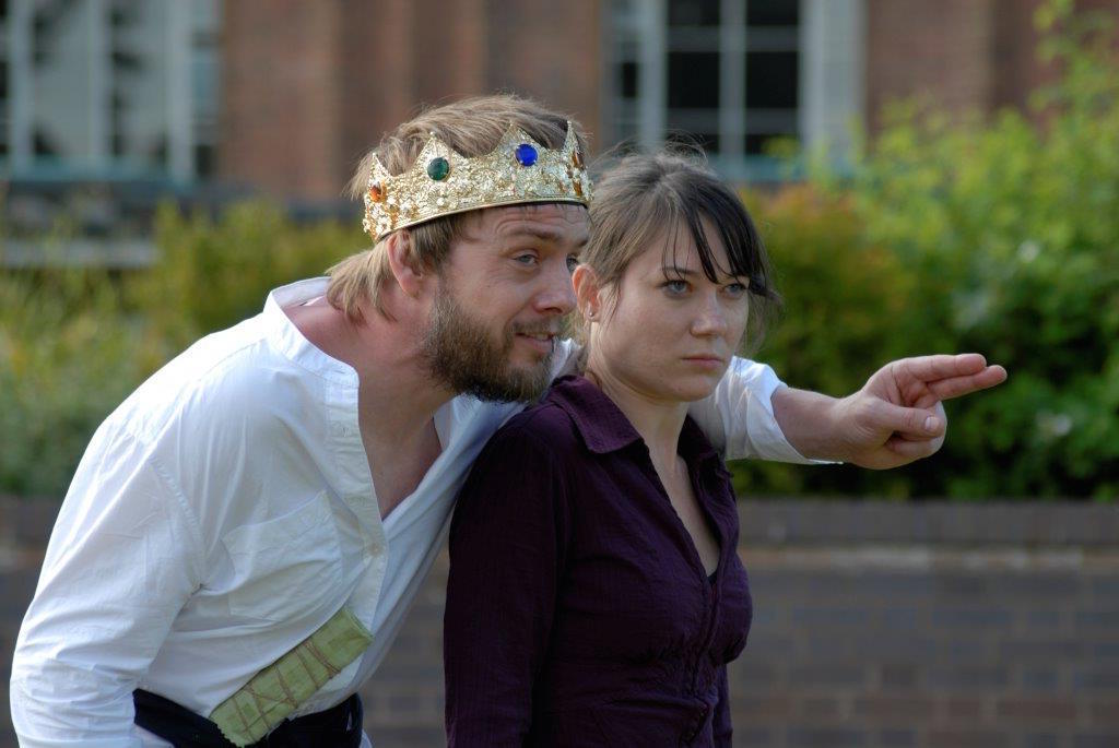 The OSC preformed Richard III at Bosworth field: Danny Steele as King Richard III and Victoria Gegenbauer as Elizabeth Woodville.