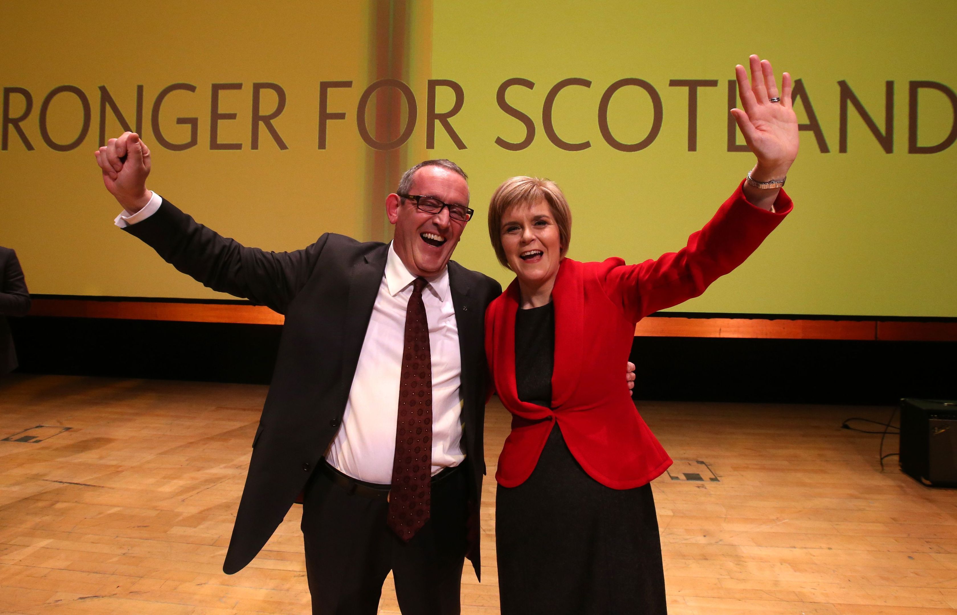 Nicola Sturgeon and Stewart Hosie after they were confirmed as leader and deputy in 2015.