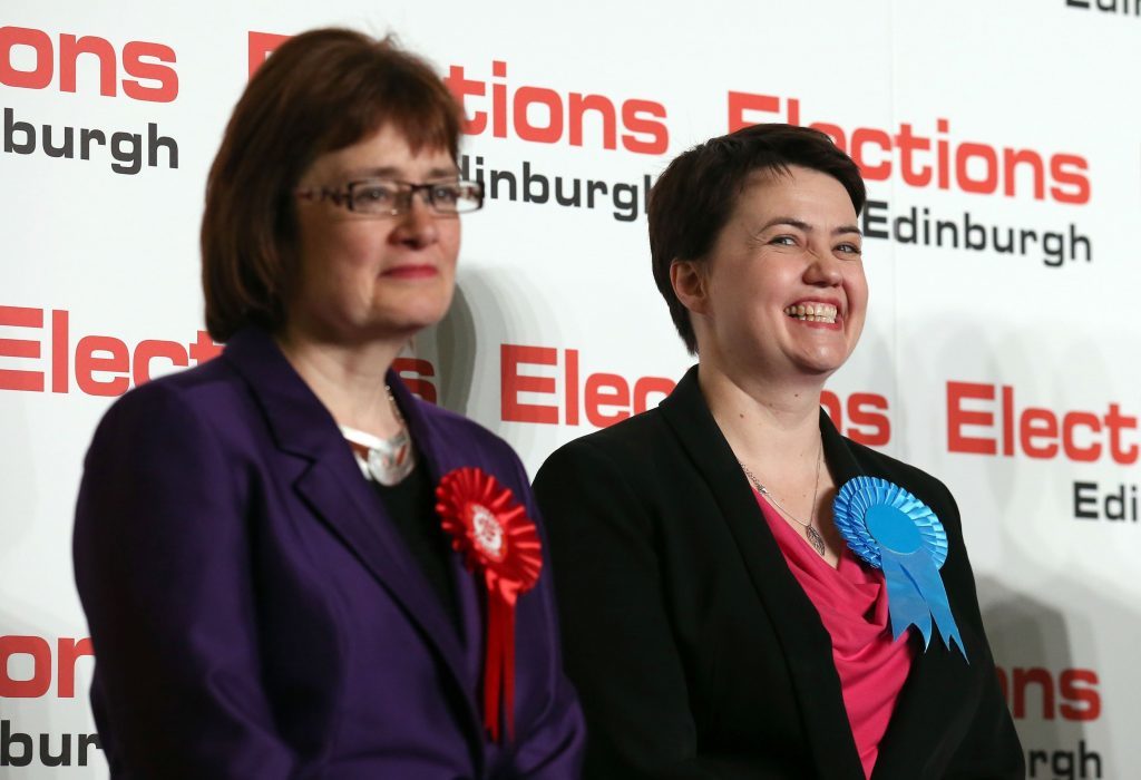 Sarah Boyack (left) was seen off by Conservative leader Ruth Davidson.