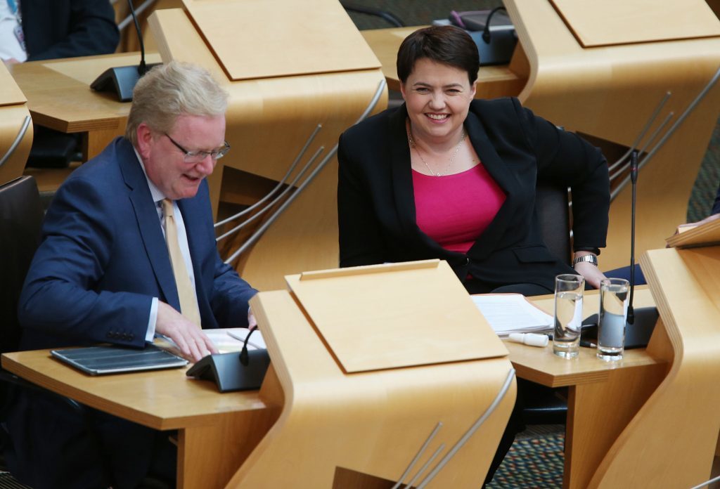 Scottish Conservative leader Ruth Davidson  with Jackson Carlaw.