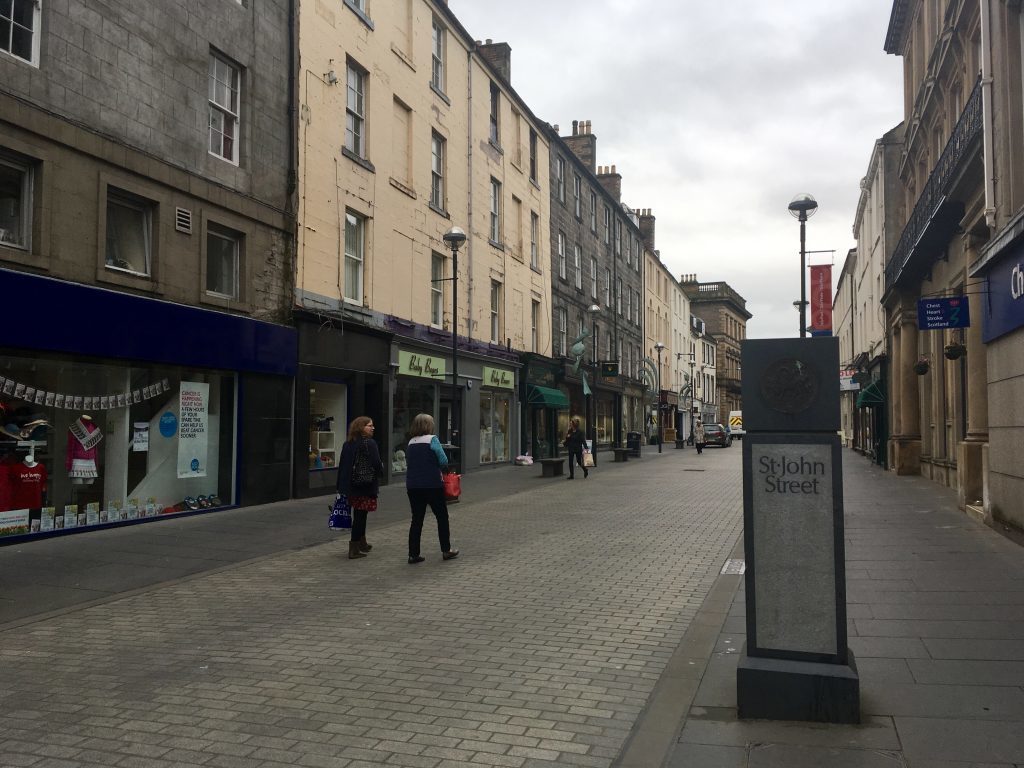 The pedestrianised St John Street in Perth.