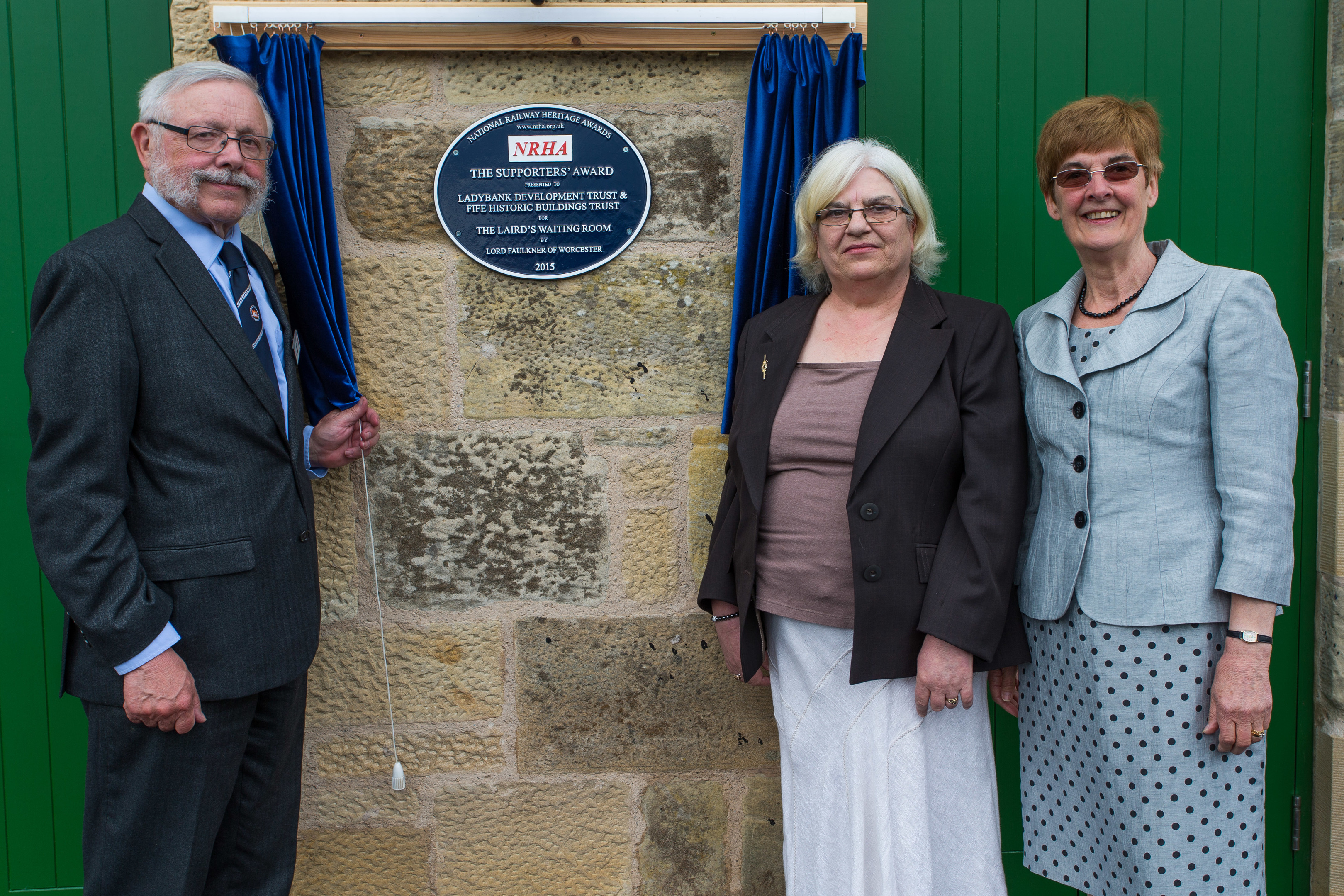 Chris Smyth (Heritage Railway Association), Patricia O'Neill (chairwoman of Ladybank Development Trust) and Christine May (chairwoman of Historic Buildings Trust).