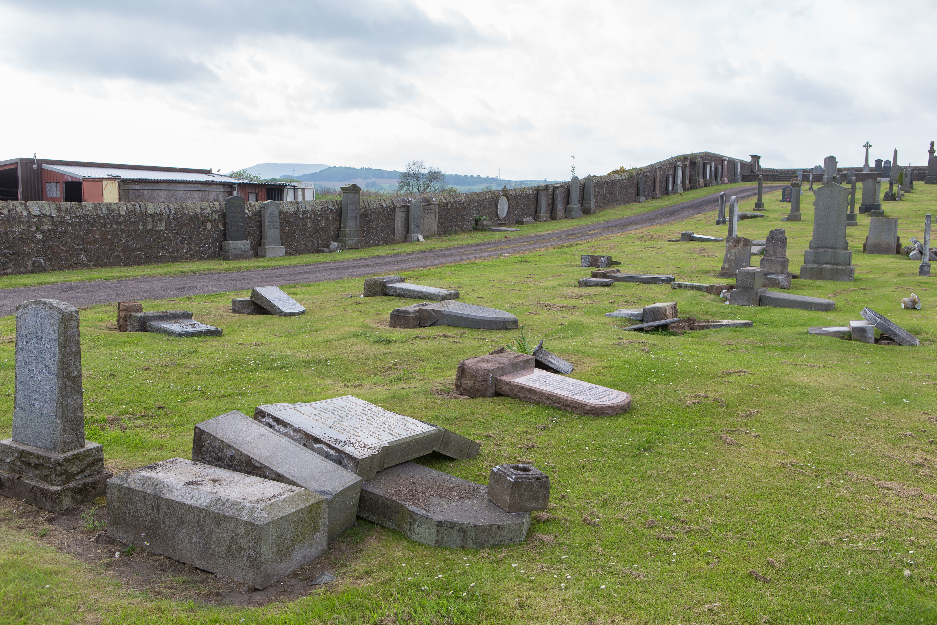 Police are investigating after Leslie Cemetery was hit by vandals