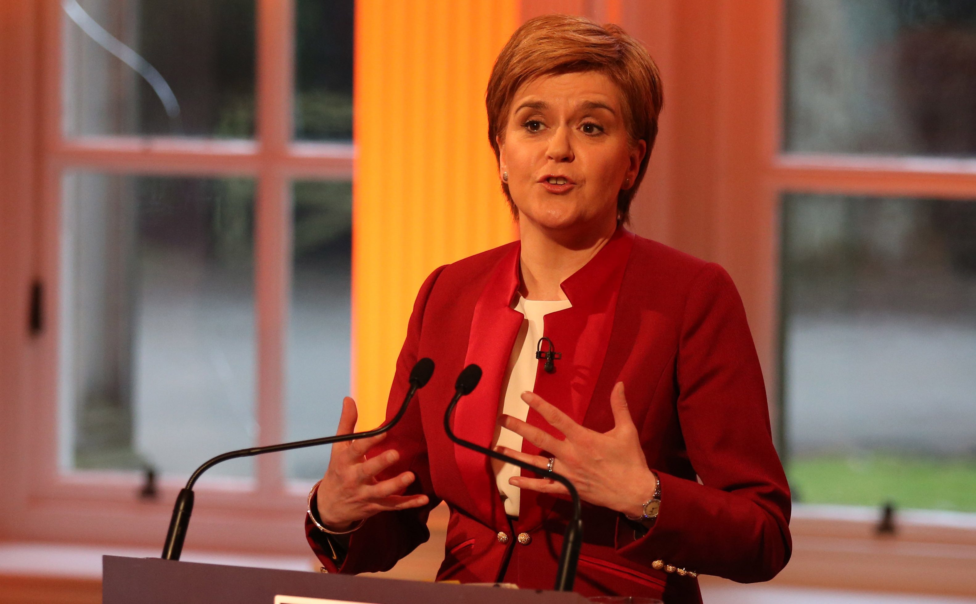 Scottish National Party leader Nicola Sturgeon during the TV debate.