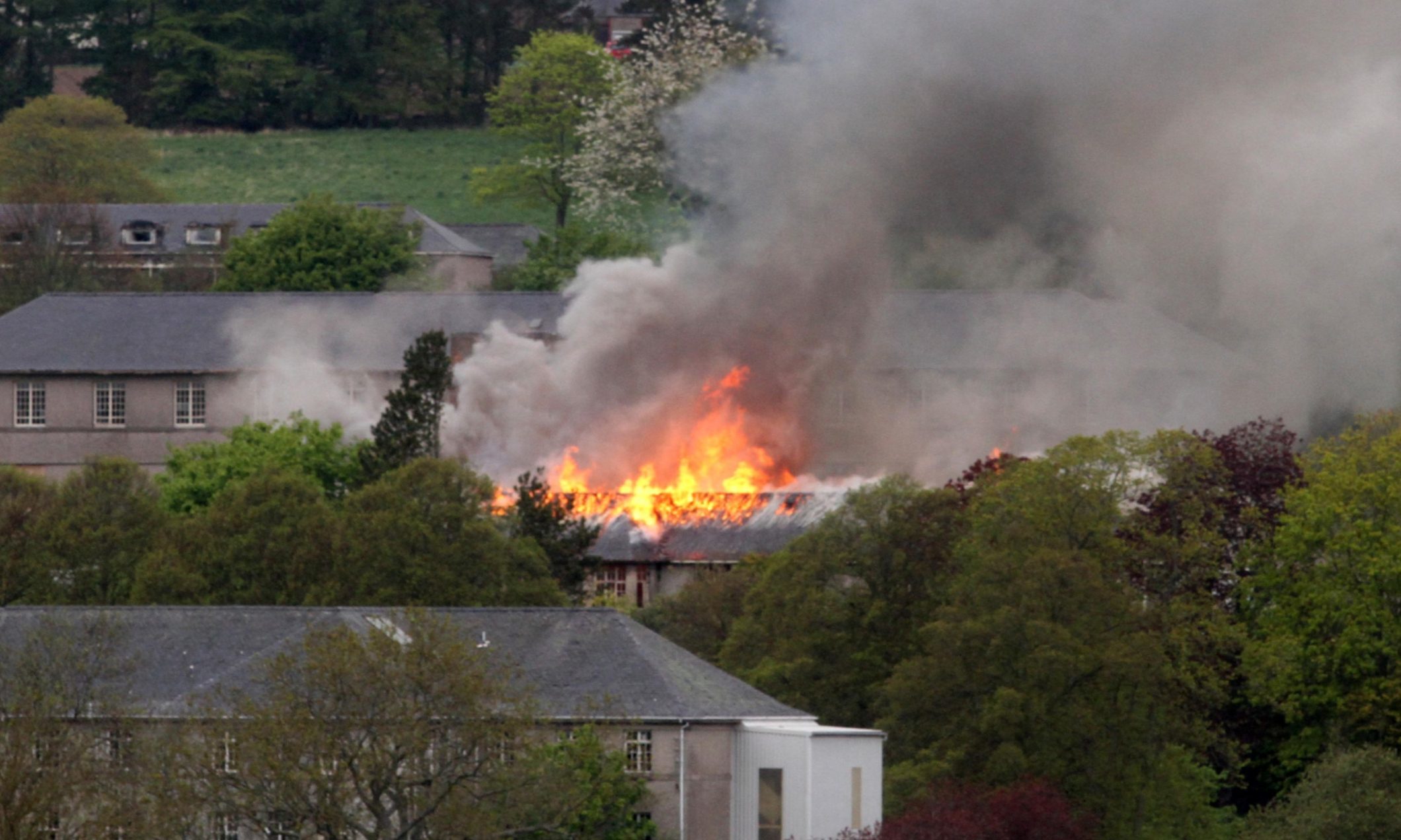 Strathmartine Hospital ablaze again.