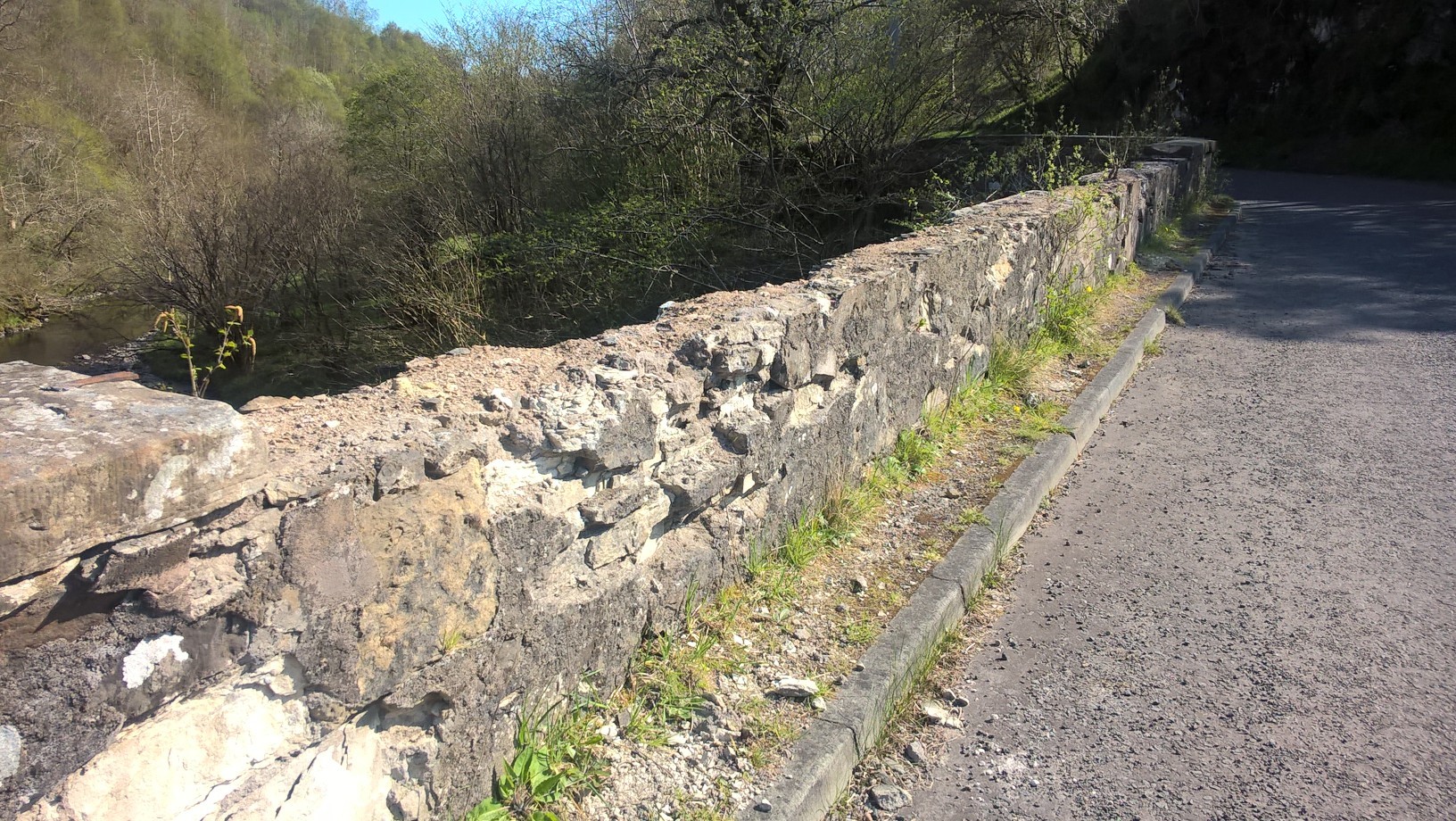 The damaged bridge at Dunning Glen.