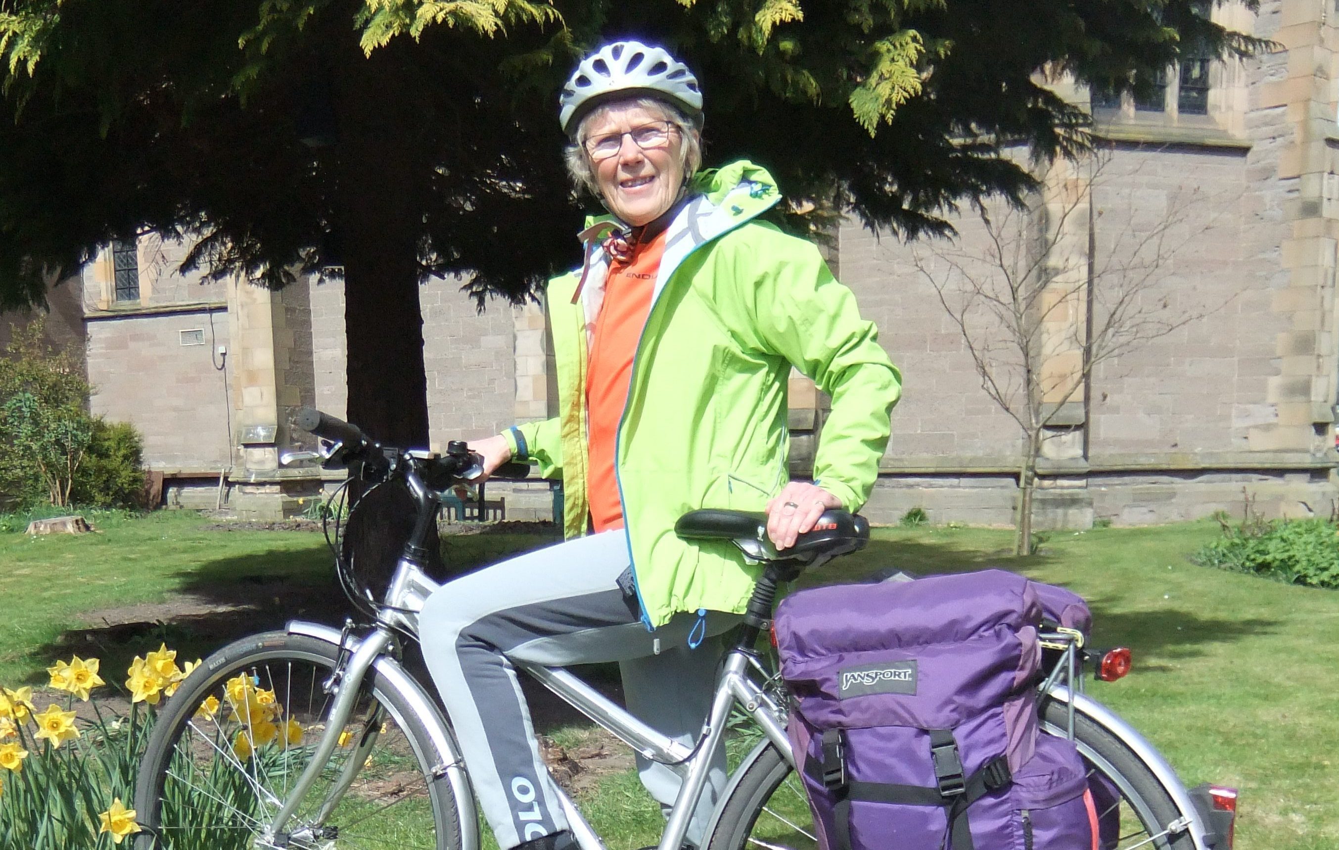 Jennifer Irving outside St Ninians Cathedral, Perth.