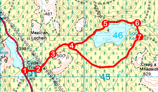 Take a Hike 112 - May 14, 2016 - Loch Kennard, Aberfeldy, Perth & Kinross OS map extract