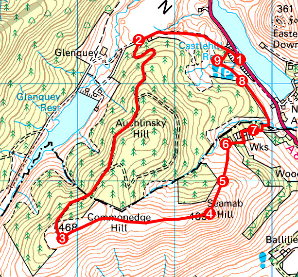 Take a Hike 113 - May 21, 2016 - Seamab Hill, Glen Devon, Clackmannanshire OS map extract