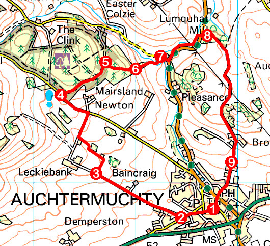 Take a Hike 114 - May 28, 2016 - Auchtermuchty Common, Fife OS map extract - Take a Hike May 28