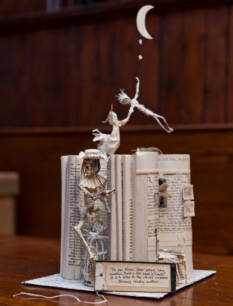 The book sculpture, ordinarily kept in Edinburgh.