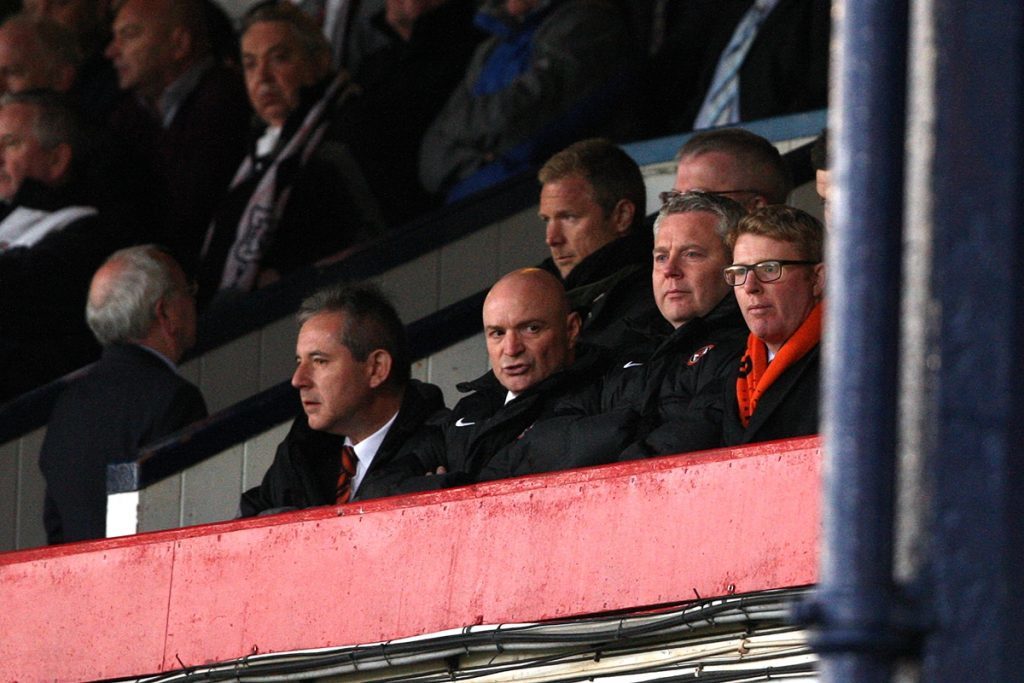 Dundee United chairman Stephen Thompson watches a match from the stands