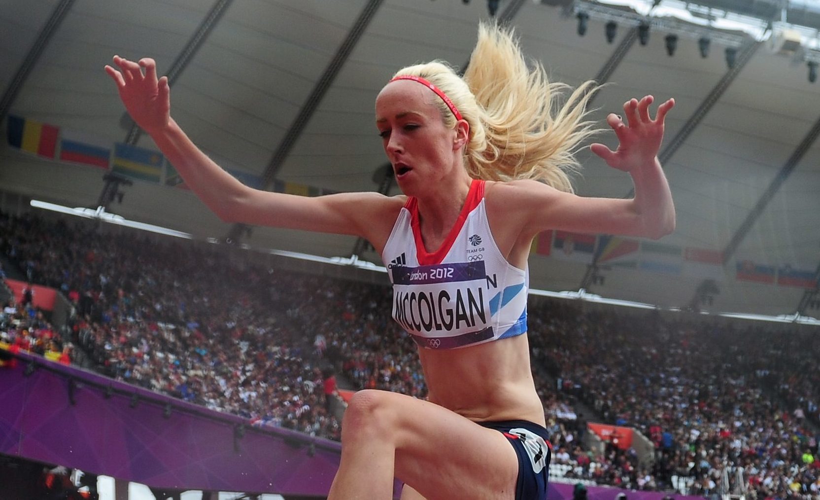 Eilish McColgan competes in the London Olympics.