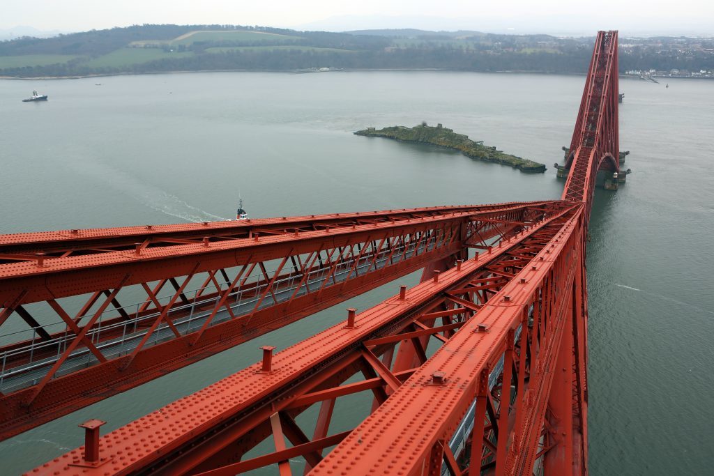 View from the North Tower of the Forth Rail Bridge looking south