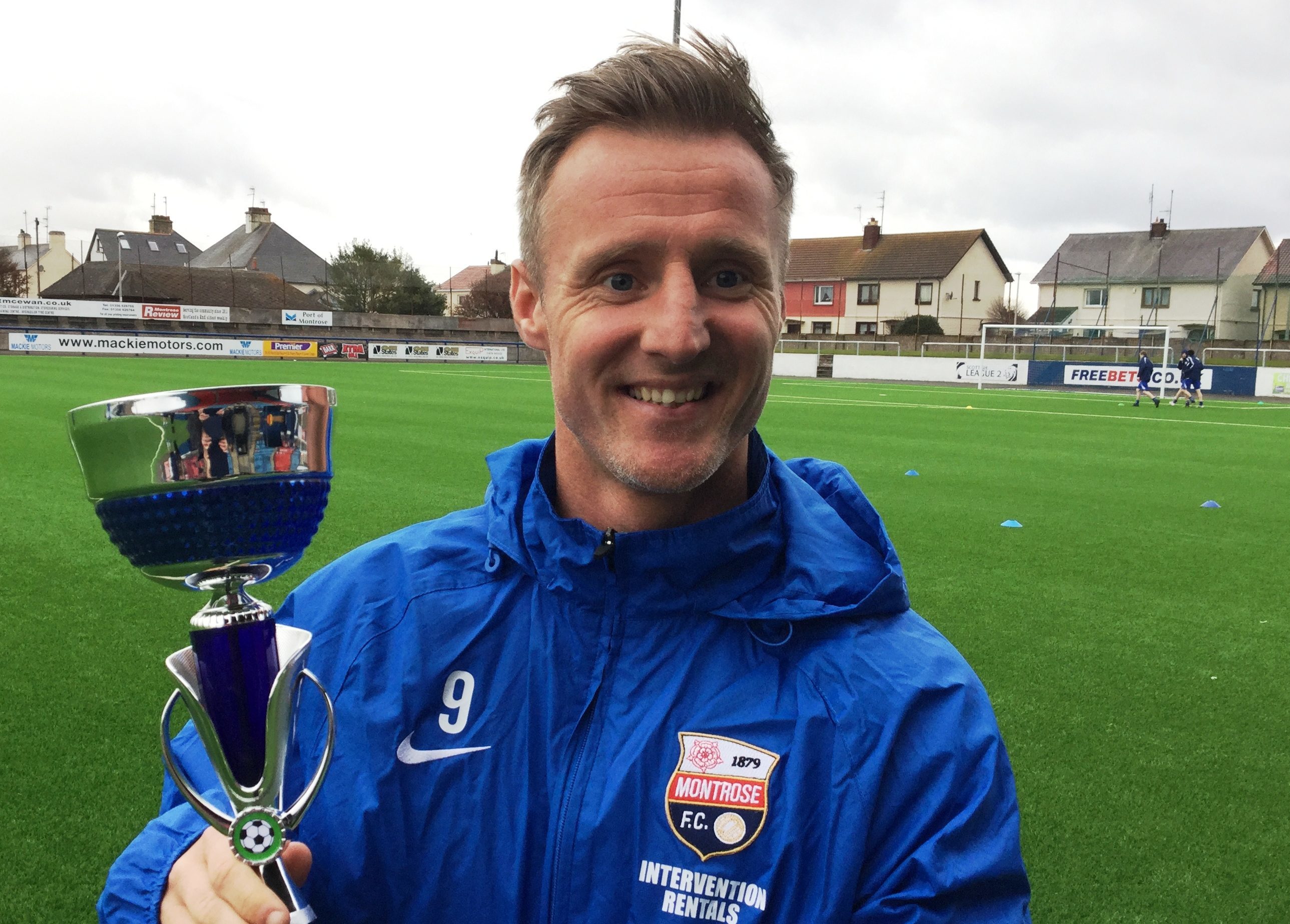 Gary Fraser with the Montrose top scorer trophy.