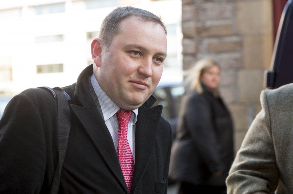 29/11/13 TYNECASTLE - EDINBURGH Ian Murray MP arrives at Tynecastle as he prepares to speak to the media