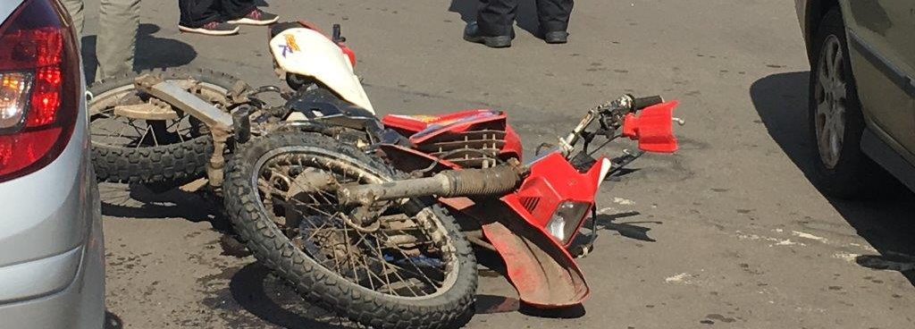 A motorbike which crashed in Kirkland Walk, Methil, last month