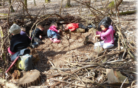 Youngsters enjoying the Secret Garden.