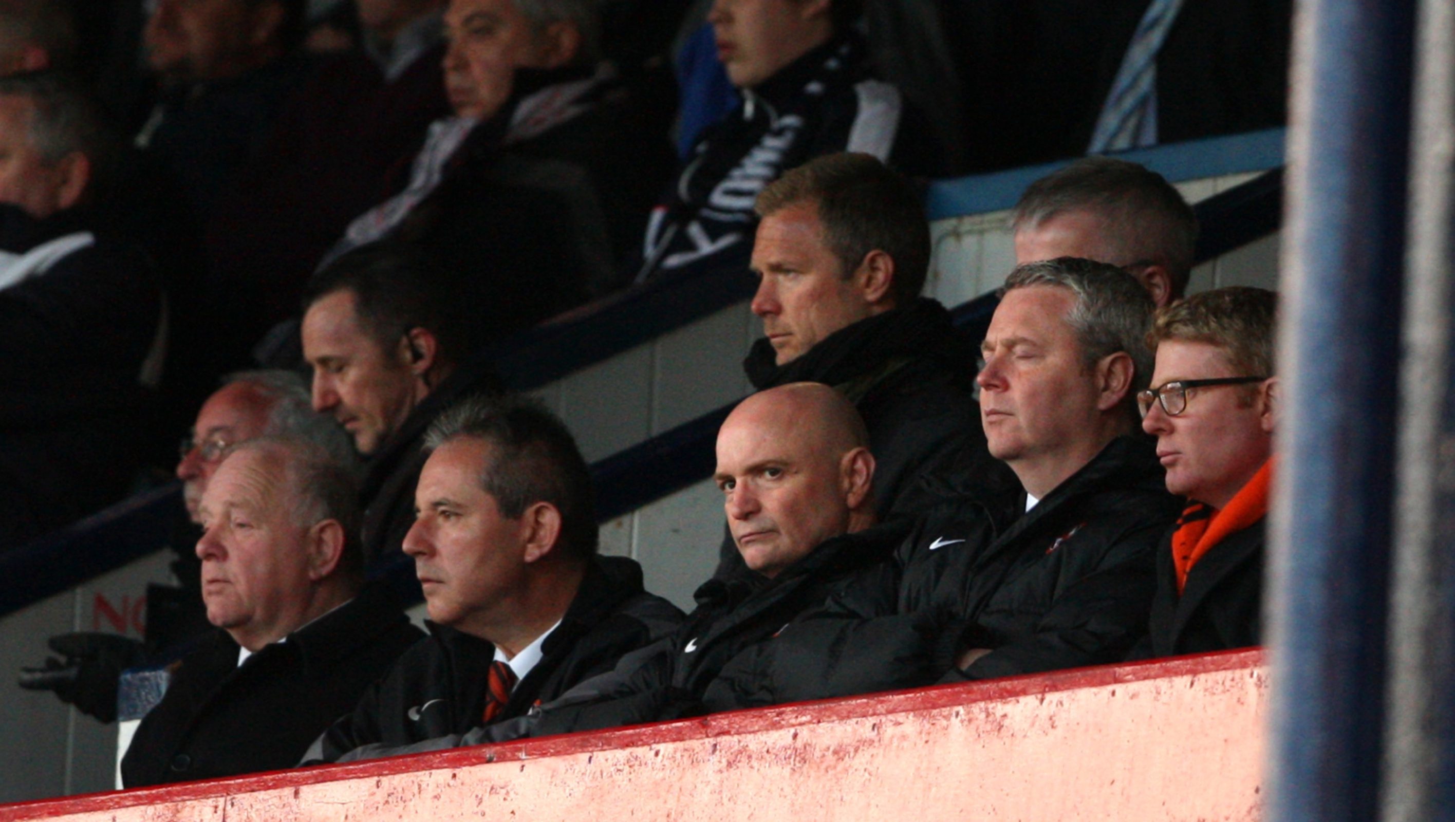 Stephen Thomson watches the derby defeat from the Dens Park stand.