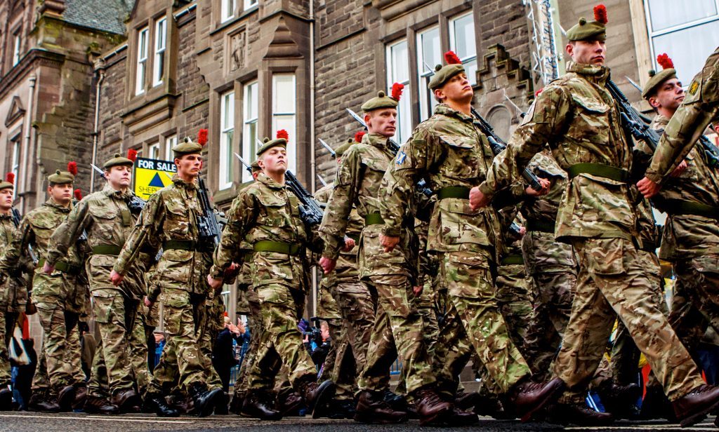 Freedom parade for The Black Watch 3rd Battalion The Royal Regiment of Scotland (3 Scots) in Forfar.