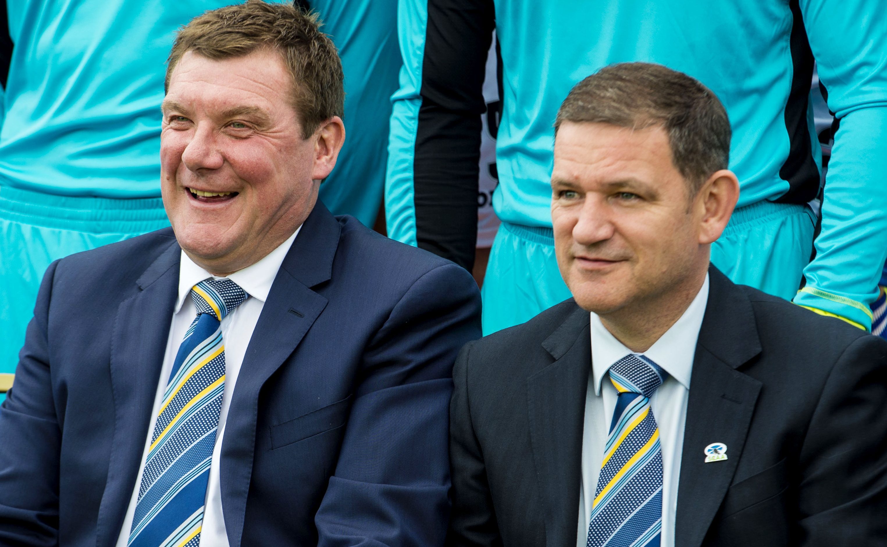 Tommy Wright and St Johnstone chairman Steve Brown.